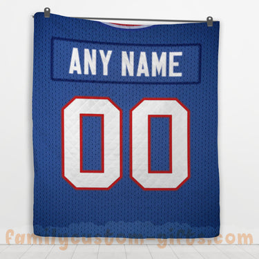 Custom Premium Quilt Blanket Buffalo Jersey American Football Personalized Quilt Gifts for Her & Him